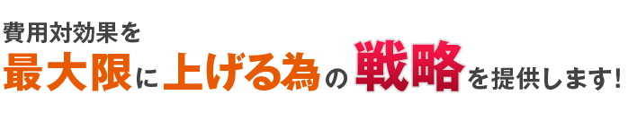 費用対効果を最大限に上げるための戦略を提供します！